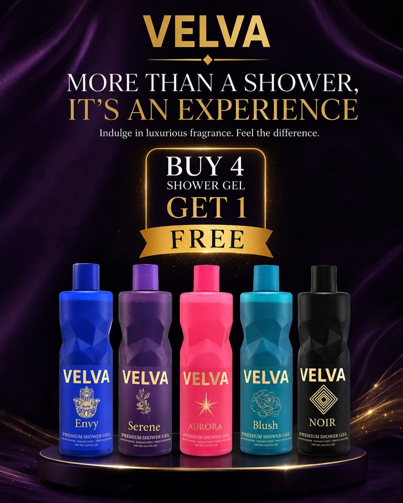 Buy 4 Shower Gel, Get 1 Free